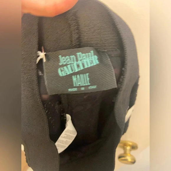 NWT Jean Paul Gaultier Maille Vintage 90's Velvet Evil Eye Leggings Black Size M - Picture 4 of 8